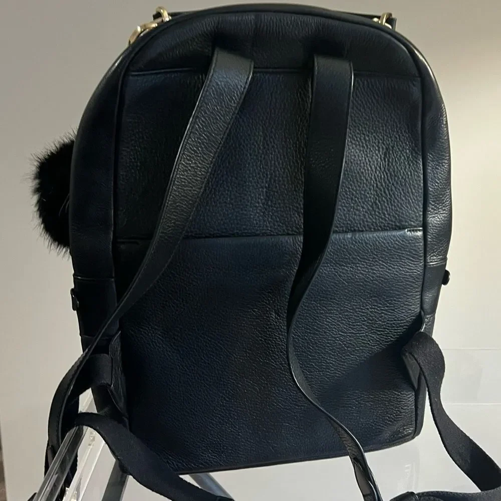 Henri Bendel Soho Backpack - Black - with Pom